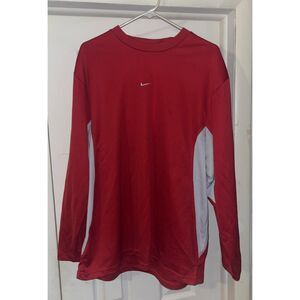 Nike Mens Long Sleeve Shirt Early 2000s Red/White 2 tone Mens Size XXL 2XL